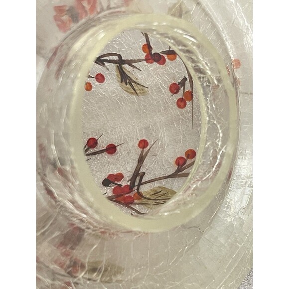 Yankee Candle Macintosh 22 oz Jar + Crackle Glass Winter Berries Shade 4″ - Picture 11 of 11